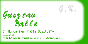 gusztav malle business card